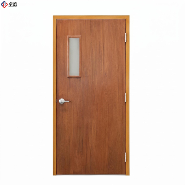 Solid Wood Interior Doors Single Leaf Clear Lacquer Natural Grain