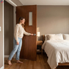 Solid Wood Interior Doors Single Leaf Clear Lacquer Natural Grain